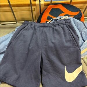 Nike Blue Joggers with Cream Drawstring